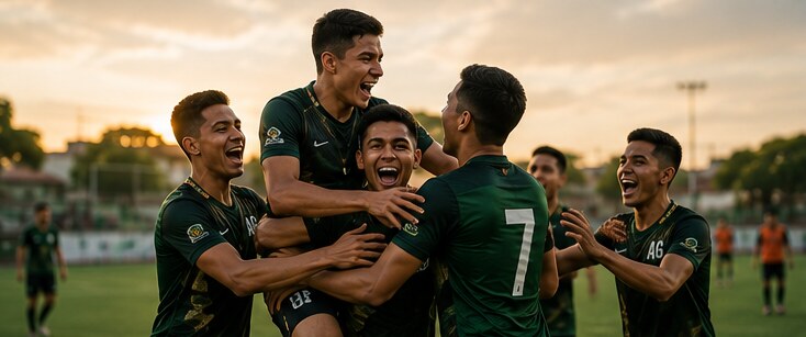 Jugadores celebrando un gol