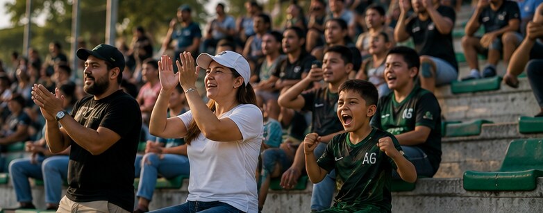 Familias animando desde la tribuna